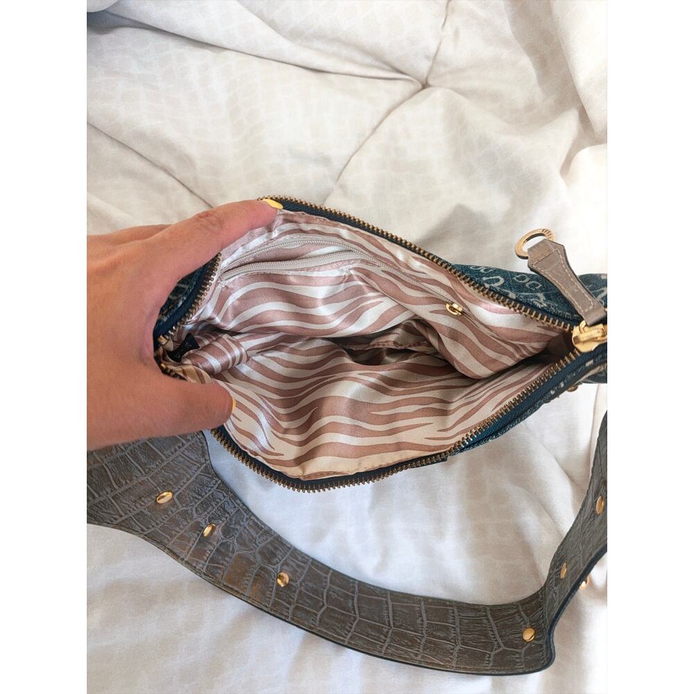 Guess RARE Y2K Vintage Shoulder Bag Monogram Denim Hardware Embellished Archive - Picture 3 of 7